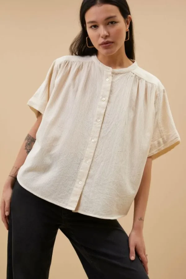 By bar Blouses<alex rib blouse | off white