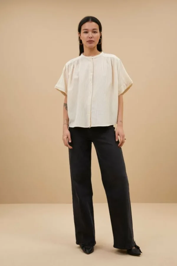 By bar Blouses<alex rib blouse | off white