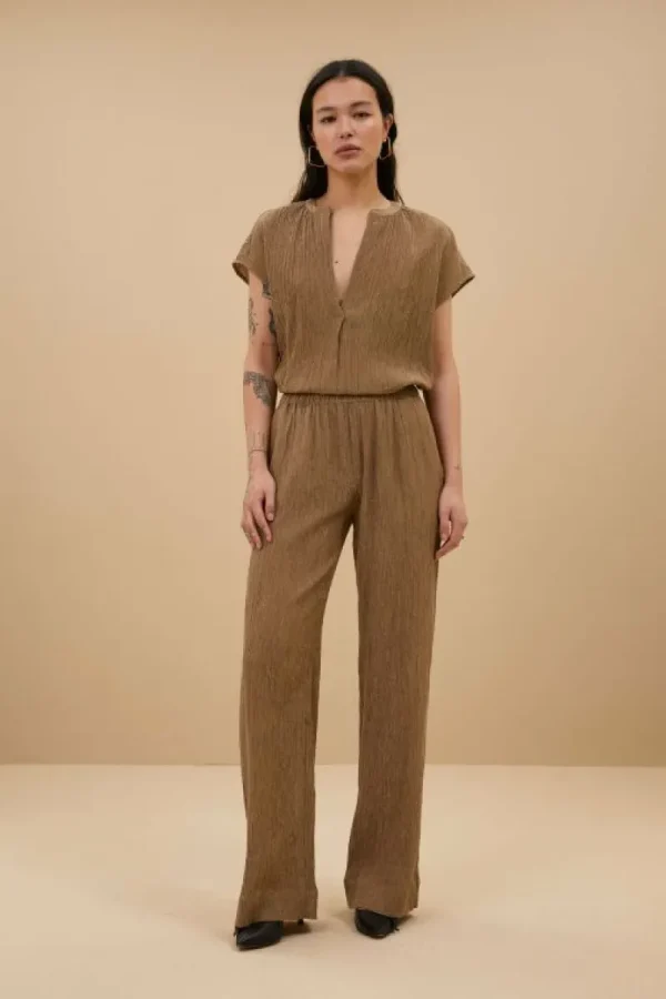 By bar Broeken<amie lurex pants | gold