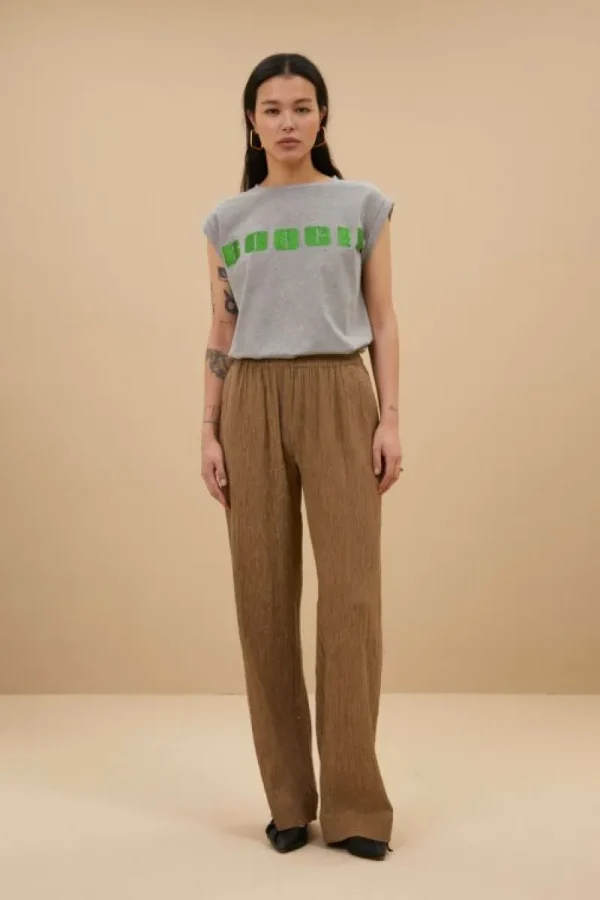 By bar Broeken<amie lurex pants | gold