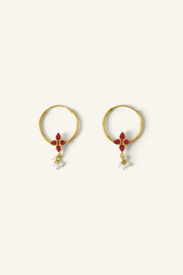 By bar Oorbellen<asha earring | ruby