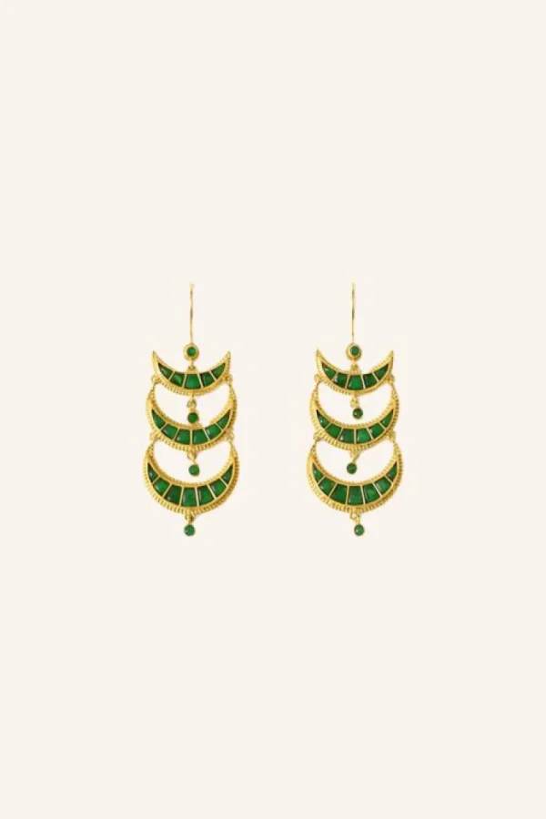 By bar Oorbellen | Sieraden<bali earring | green