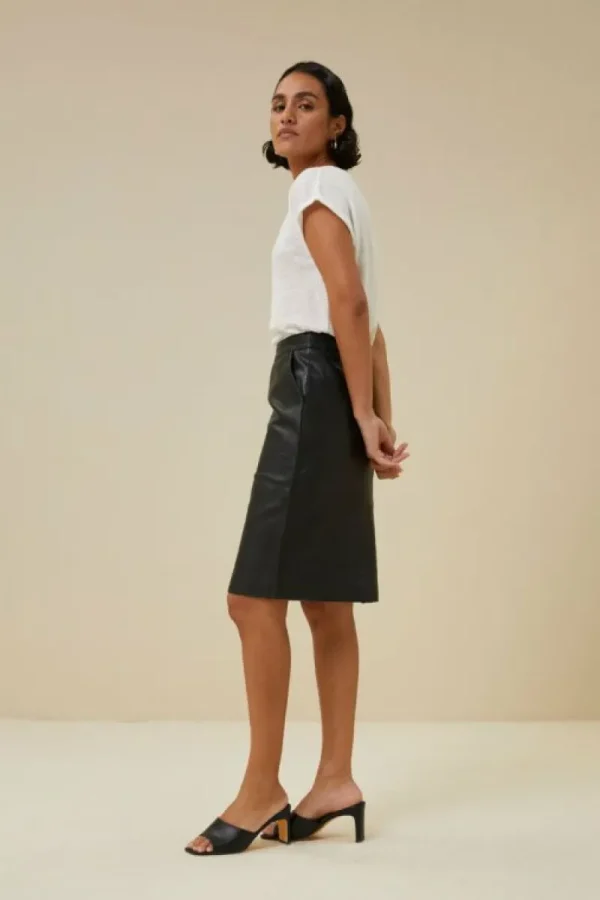 By bar Rokken<basic leather skirt | black