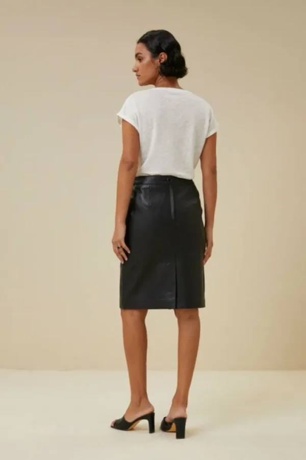 By bar Rokken<basic leather skirt | black