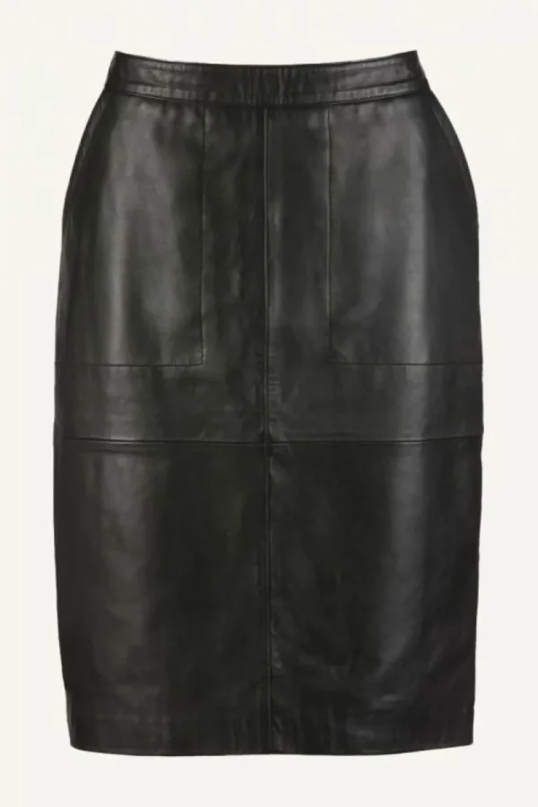 By bar Rokken<basic leather skirt | black
