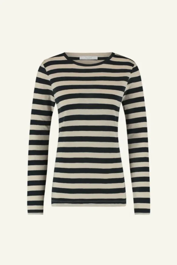 By bar Tops & Shirts<basic ls big stripe top | midnight