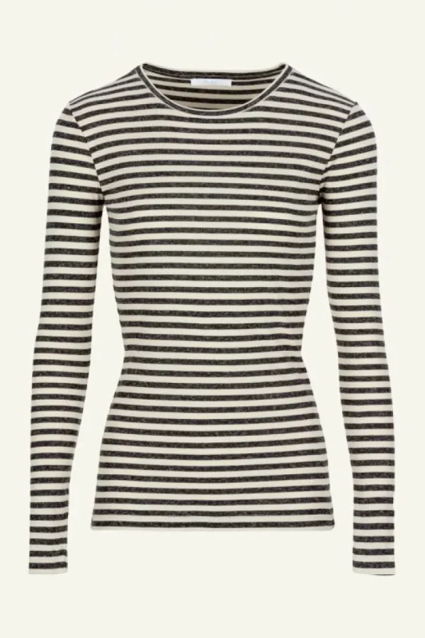 By bar Tops & Shirts<basic ls stripe top | chalk