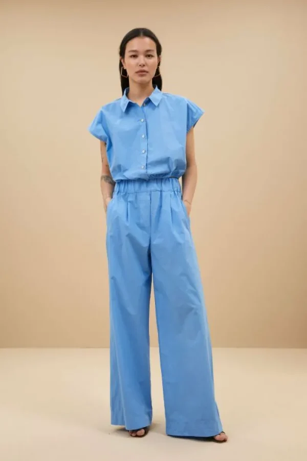 By bar Broeken<benji poplin pant | aquarius