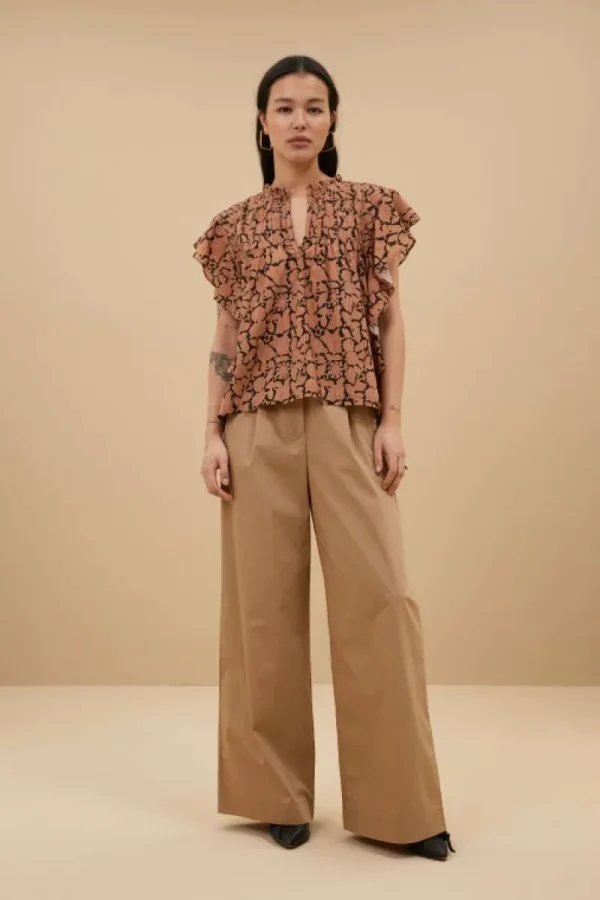 By bar Broeken<benji poplin pants | camel