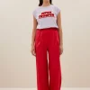 By bar Broeken<benji poplin pants | lipstick