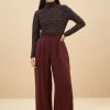 By bar Broeken<benji satin stripe pants | pecan