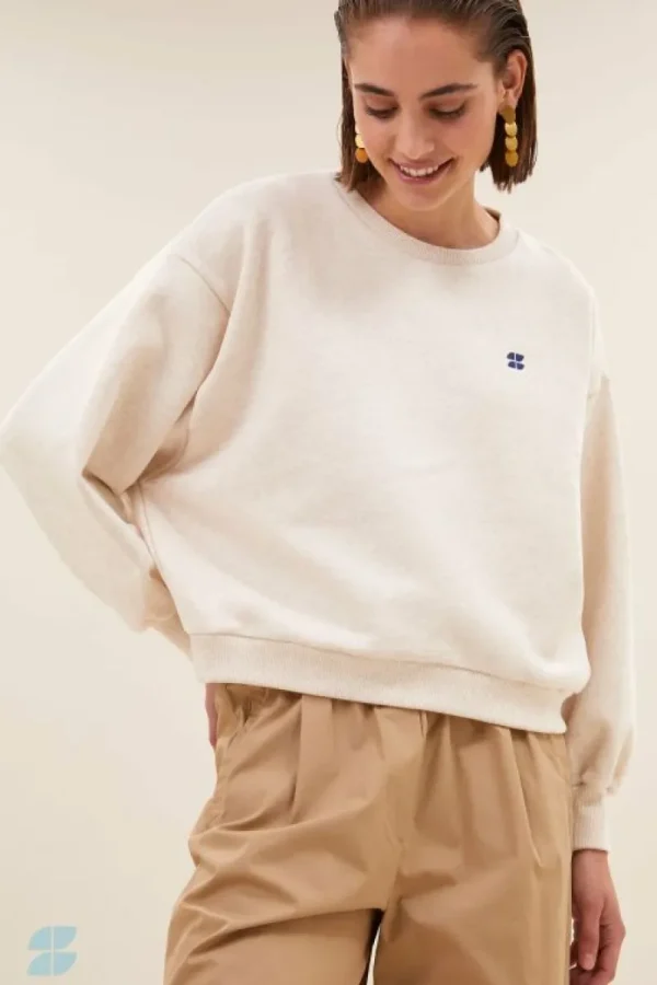 By bar Sweaters | Truien<bibi logo sweater | oyster melee