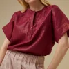 By bar Blouses<bo metallic blouse | grenache