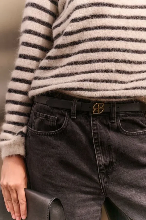 By bar Riemen<buckle logo belt | black