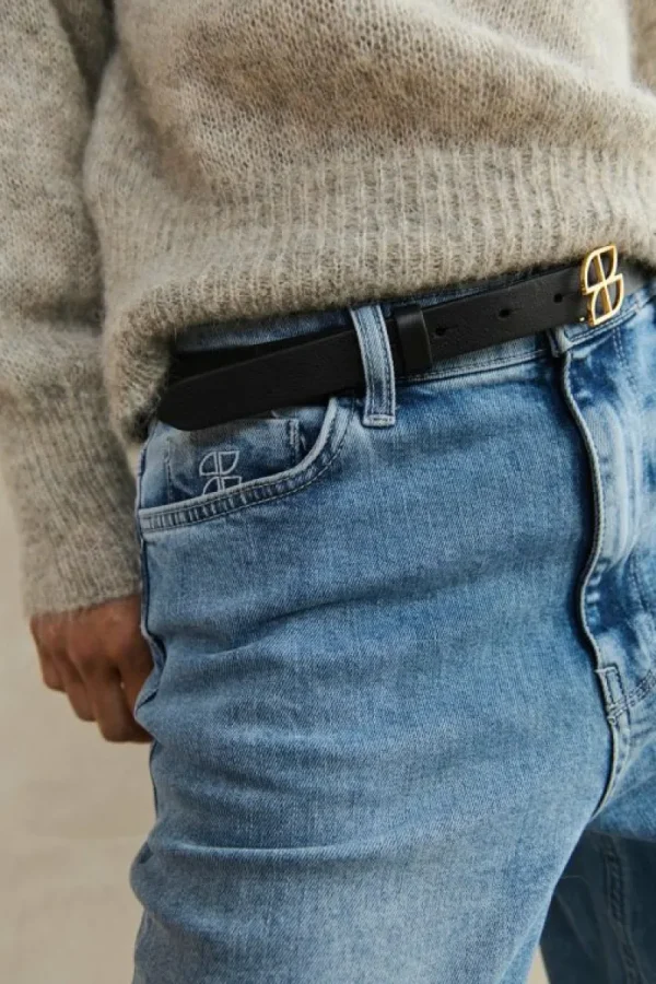 By bar Riemen<buckle logo belt | black