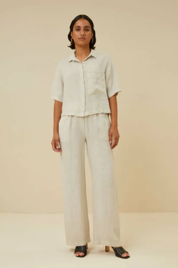 By bar Blouses<cris linen blouse | chalk