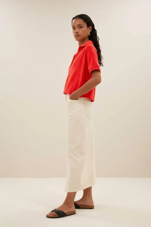 By bar Rokken<elba twill skirt | raw white