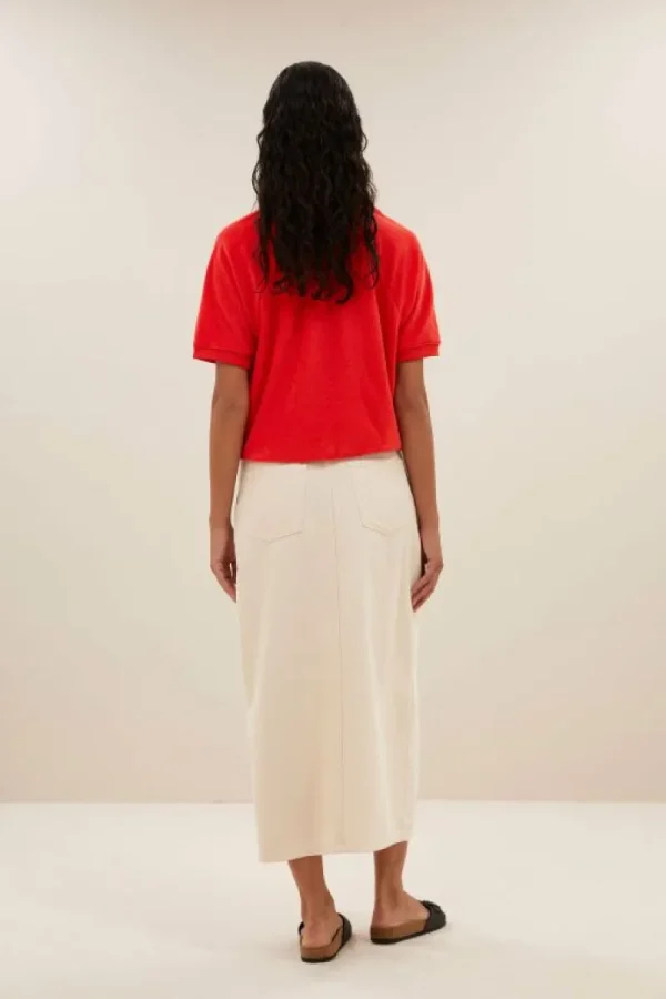 By bar Rokken<elba twill skirt | raw white