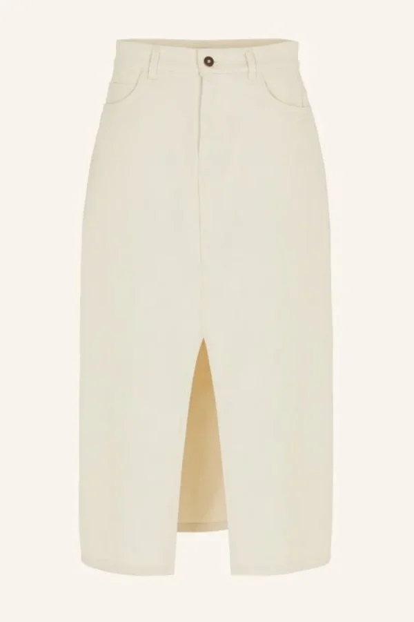 By bar Rokken<elba twill skirt | raw white