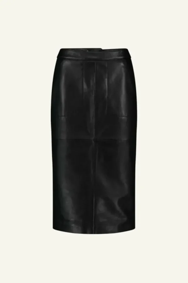 By bar Rokken<frenkie leather skirt | black