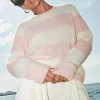 By bar Truien<gwen big stripe pullover | pink big stripe