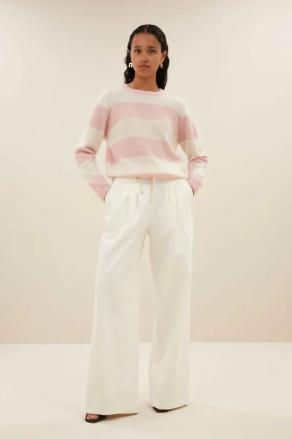 By bar Truien<gwen big stripe pullover | pink big stripe