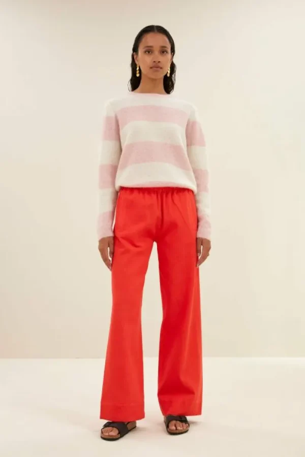 By bar Truien<gwen big stripe pullover | pink big stripe