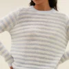 By bar Truien<gwen thin stripe pullover | blue thin stripe