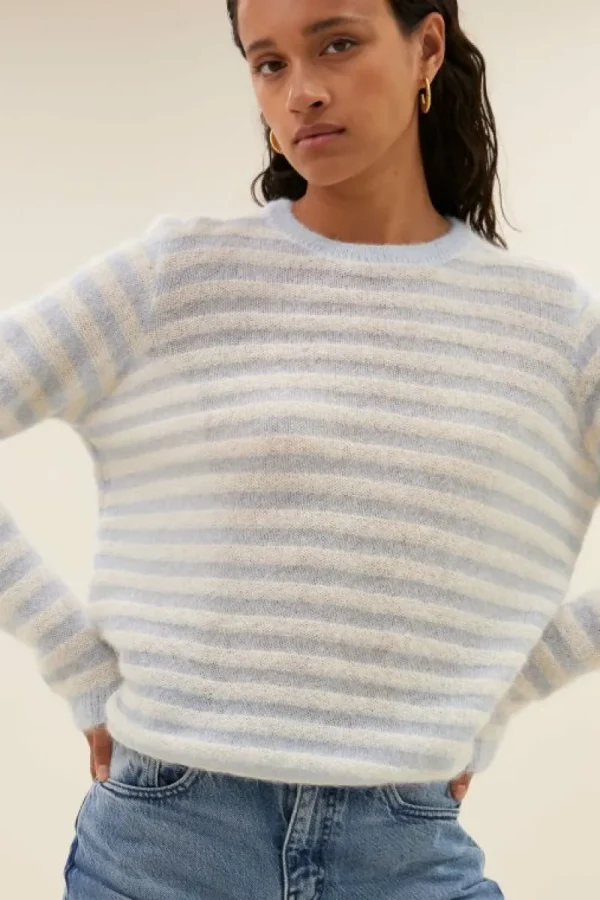 By bar Truien<gwen thin stripe pullover | blue thin stripe