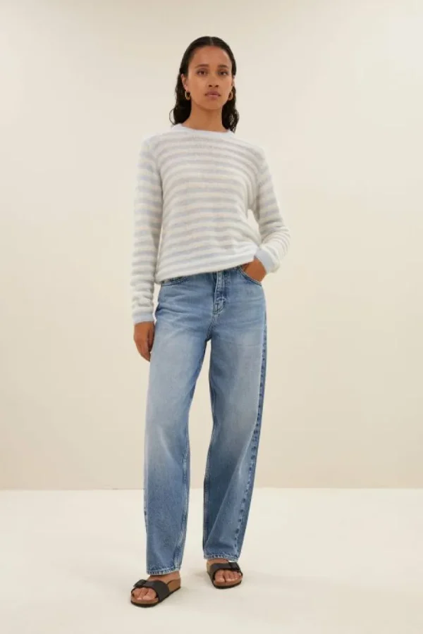 By bar Truien<gwen thin stripe pullover | blue thin stripe