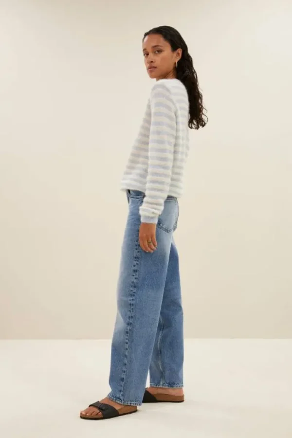 By bar Truien<gwen thin stripe pullover | blue thin stripe