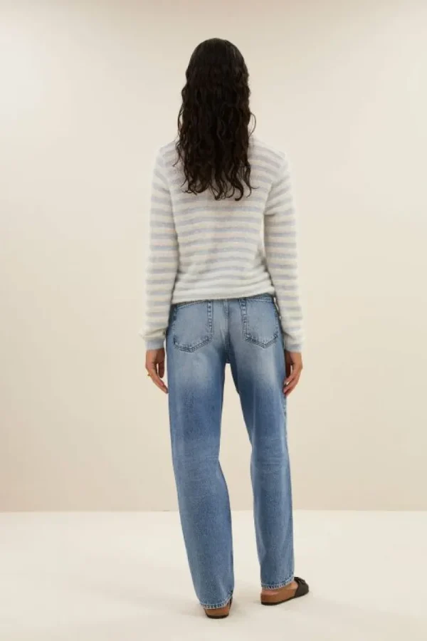 By bar Truien<gwen thin stripe pullover | blue thin stripe