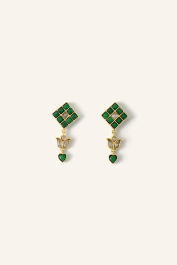 By bar Oorbellen<gyan earring | green