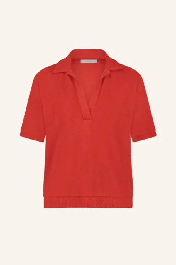 By bar Tops & Shirts<harper slub top | poppy red