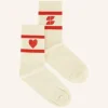 By bar Sokken<heart socks | poppy red