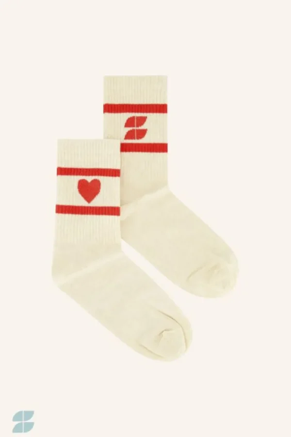 By bar Sokken<heart socks | poppy red