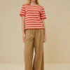 By bar Tops & Shirts<hope big stripe top | poppy red