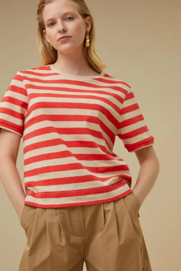 By bar Tops & Shirts<hope big stripe top | poppy red