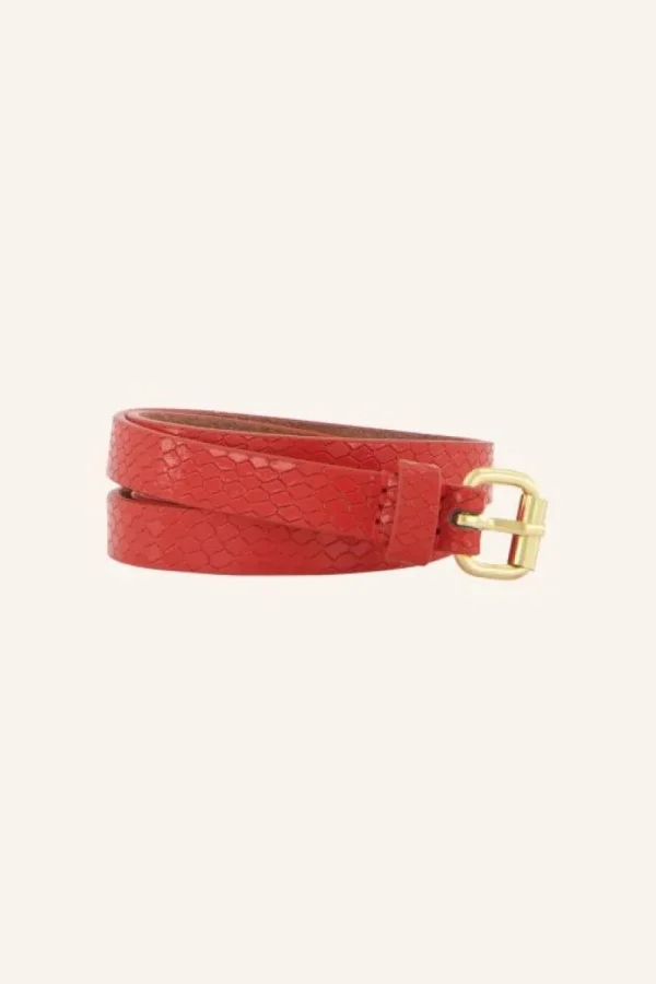 By bar Riemen<julie snake belt | poppy red