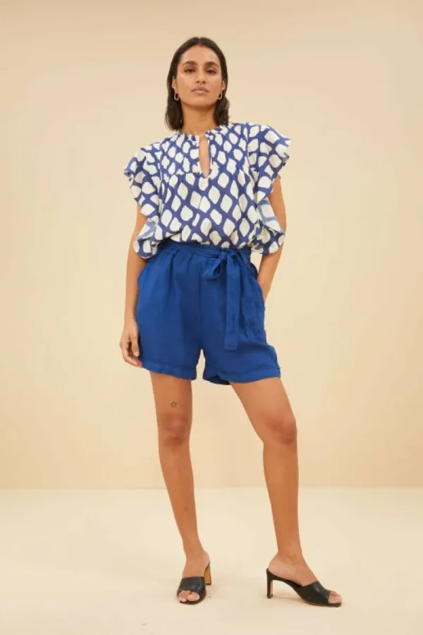 By bar Jumpsuits<june linen shorts | kingsblue