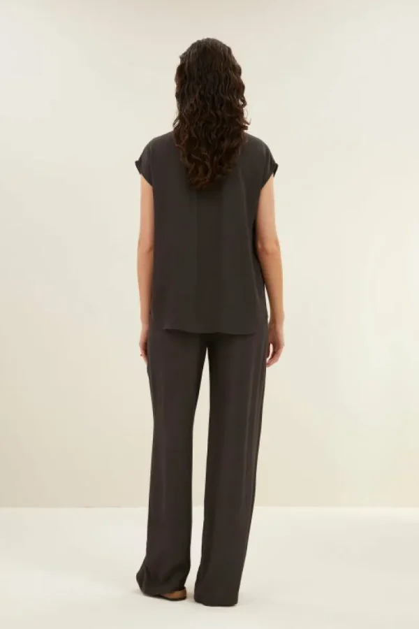 By bar Blouses<kiek viscose top | cafe noir