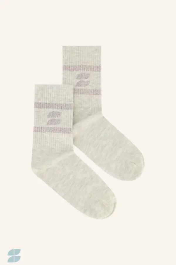 By bar Sokken<logo sparkle socks | light grey melee