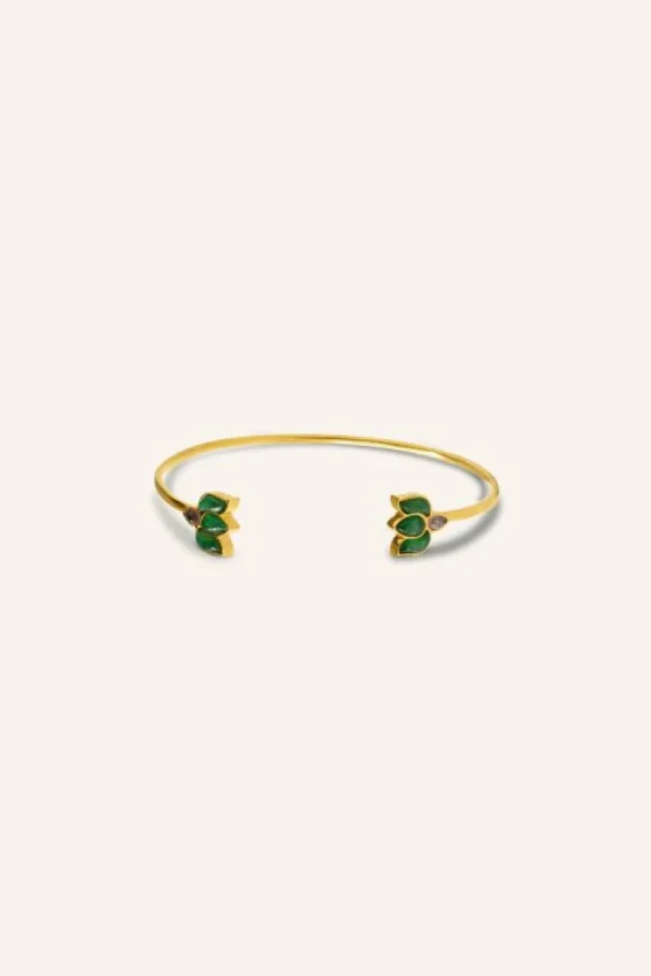 By bar Sieraden<lotus bracelet | green