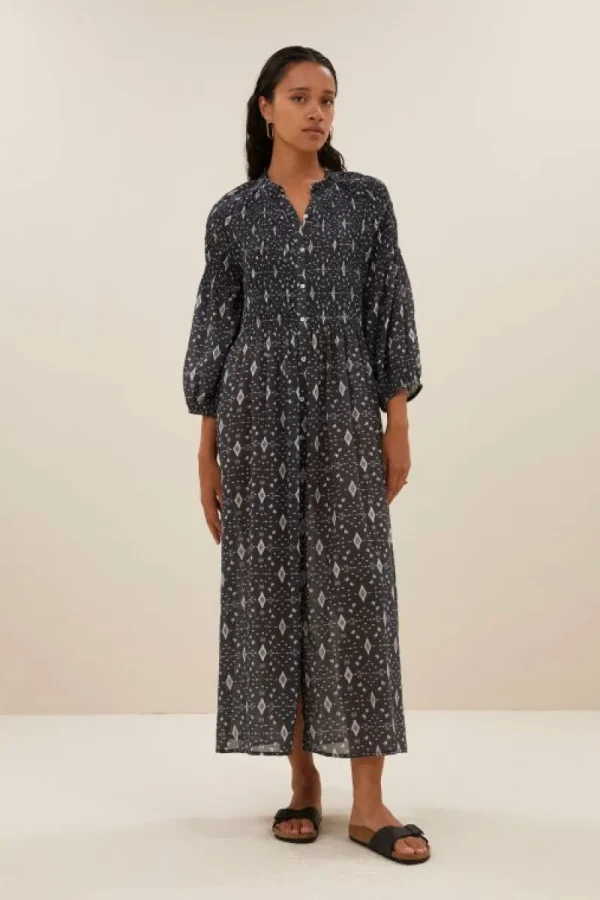 By bar Jurken<loulou midnight ikat dress | midnight ikat