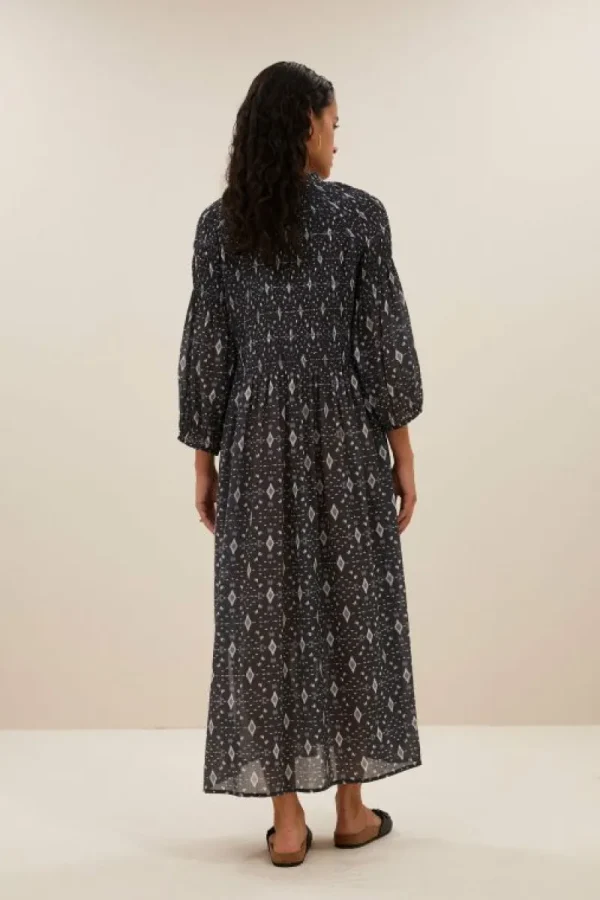 By bar Jurken<loulou midnight ikat dress | midnight ikat