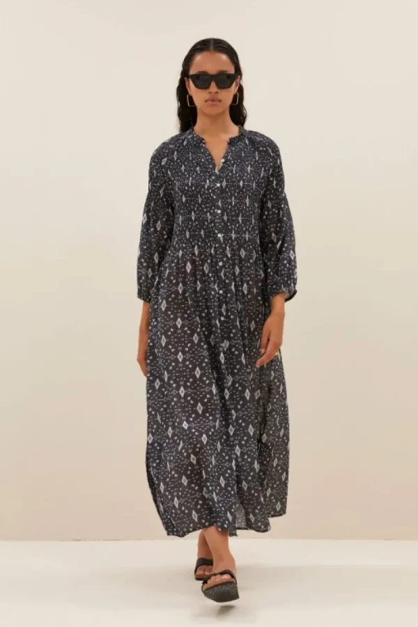 By bar Jurken<loulou midnight ikat dress | midnight ikat