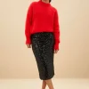 By bar Rokken<luca sequin skirt | black