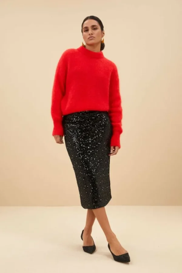 By bar Rokken<luca sequin skirt | black