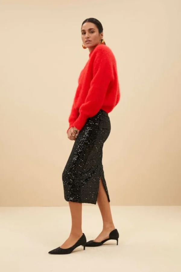 By bar Rokken<luca sequin skirt | black