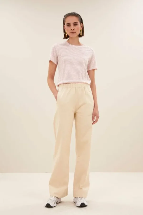 By bar Broeken<mees twill pant | grain